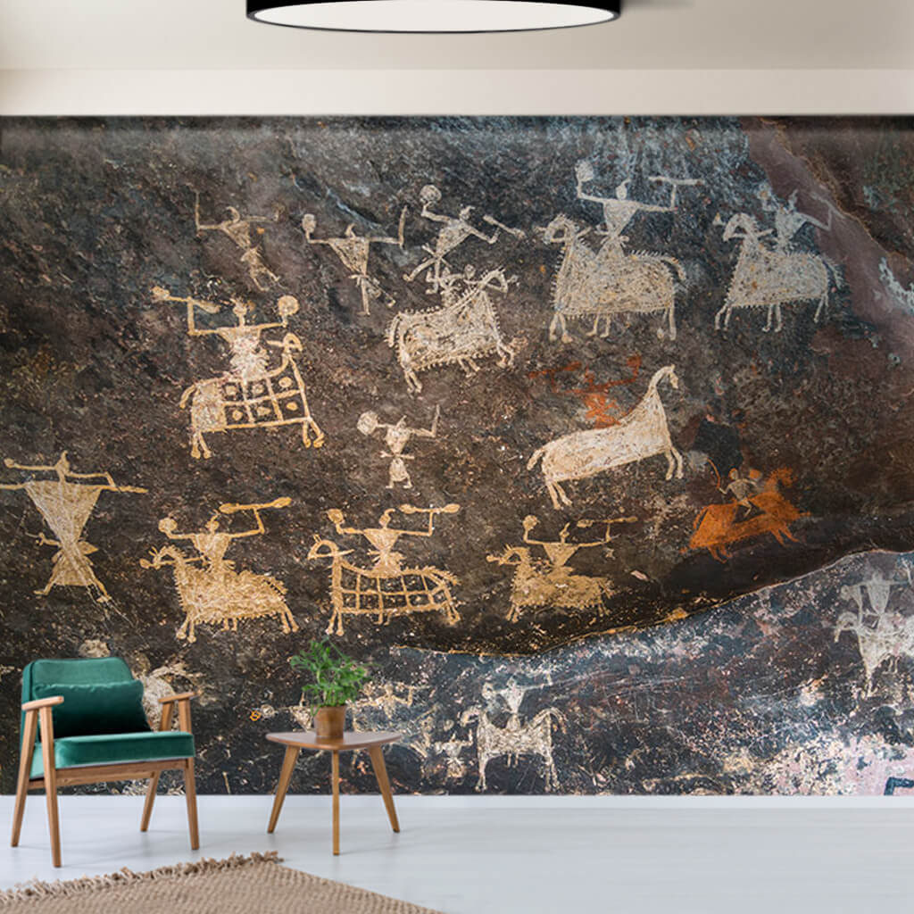 Satkunda kaya mağara resimleri Hindistan duvar kağıdı