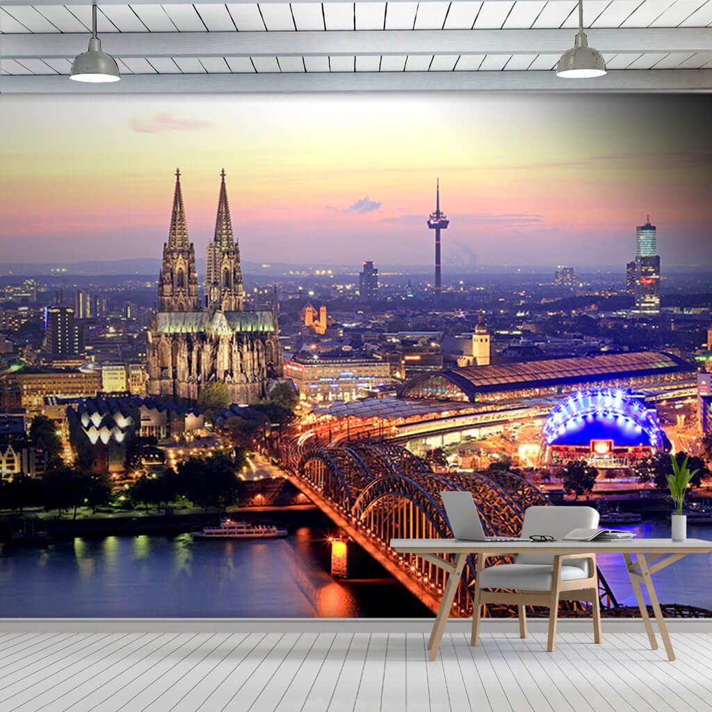 Hohenzollern Bridge Cologne Cathedral Germany wall mural