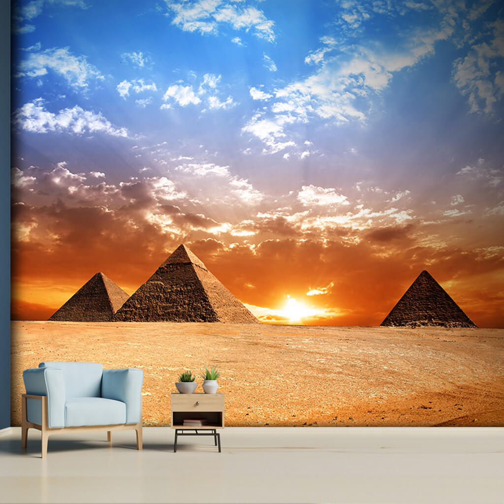 Keops Kefren Mikerinos Piramitler Kahire Mısır duvar kağıdı