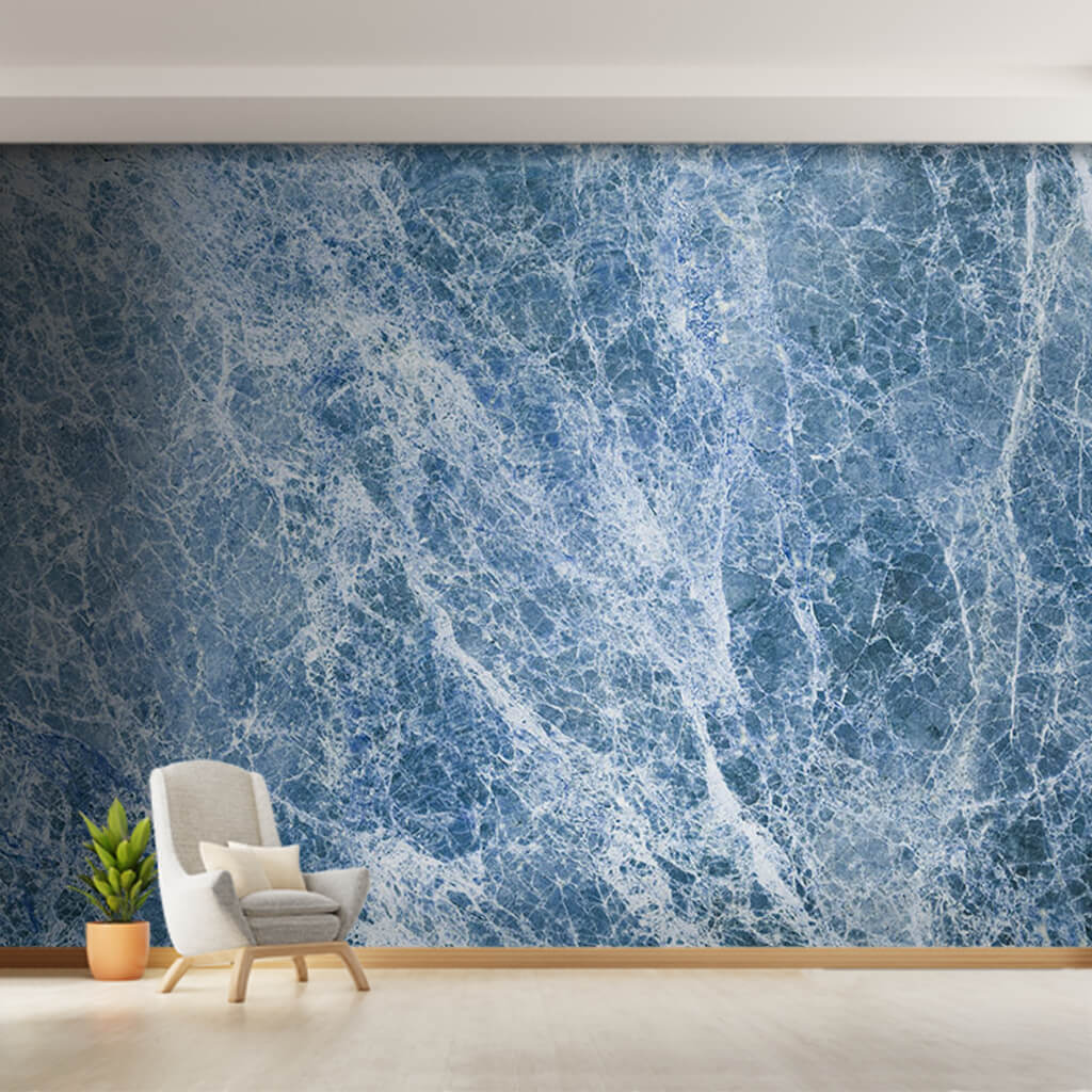 Veined black marble stone 3D scalable custom wall mural