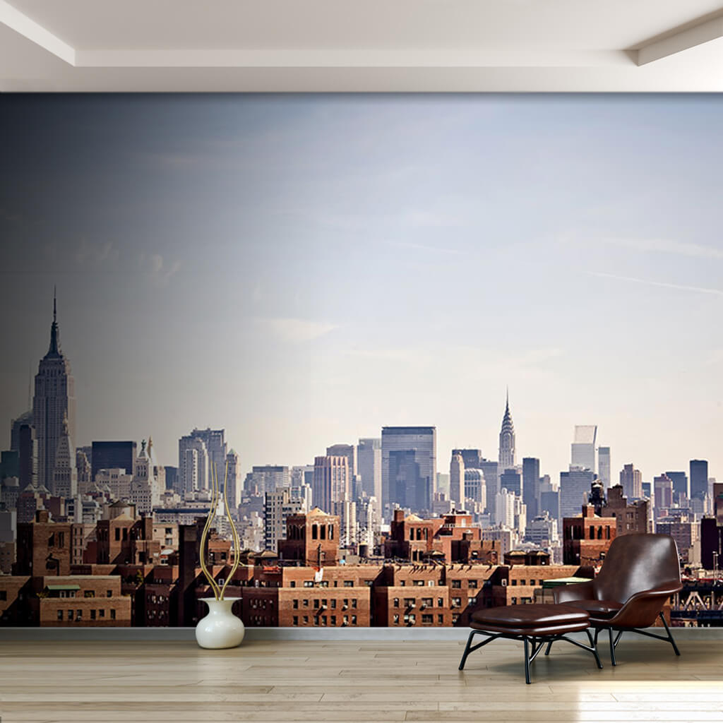 Gündüz vakti Gökdelenler şehir silüeti New York duvar kağıdı
