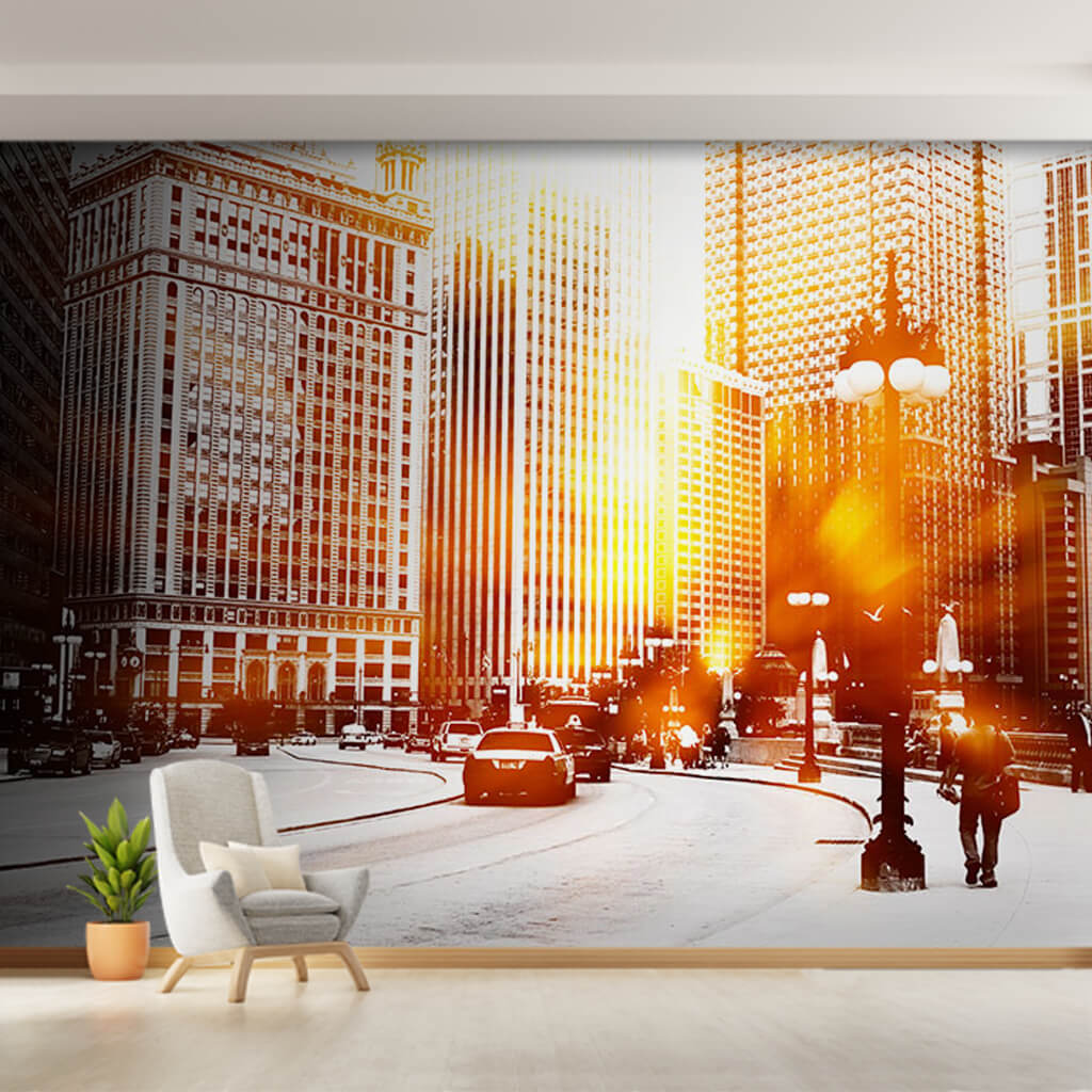 City and Skyscraper Skyline Willis Tower Chicago wall mural