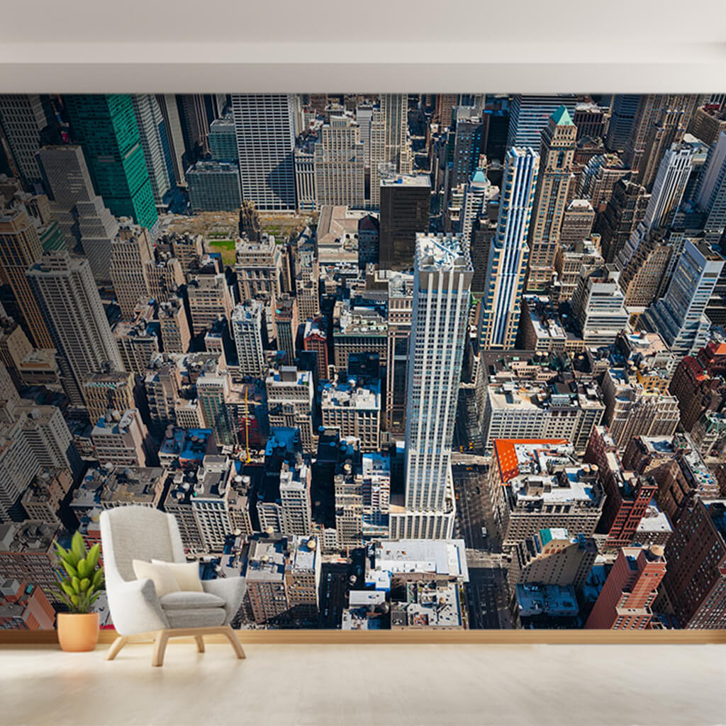 Gökyüzünden Manhattan şehir manzarası New York duvar kağıdı