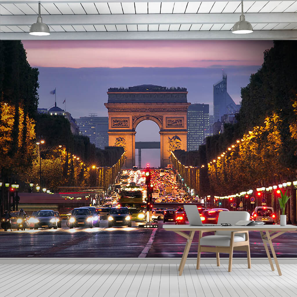 Şanzelize'den Arc de Triomphe Zafer Takı Paris duvar kağıdı