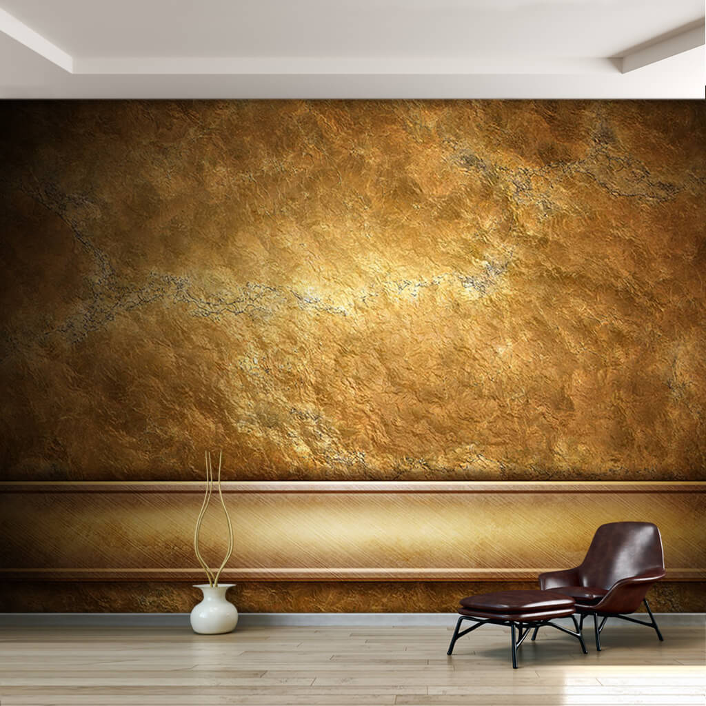 Gold textured metal colored background custom wall mural