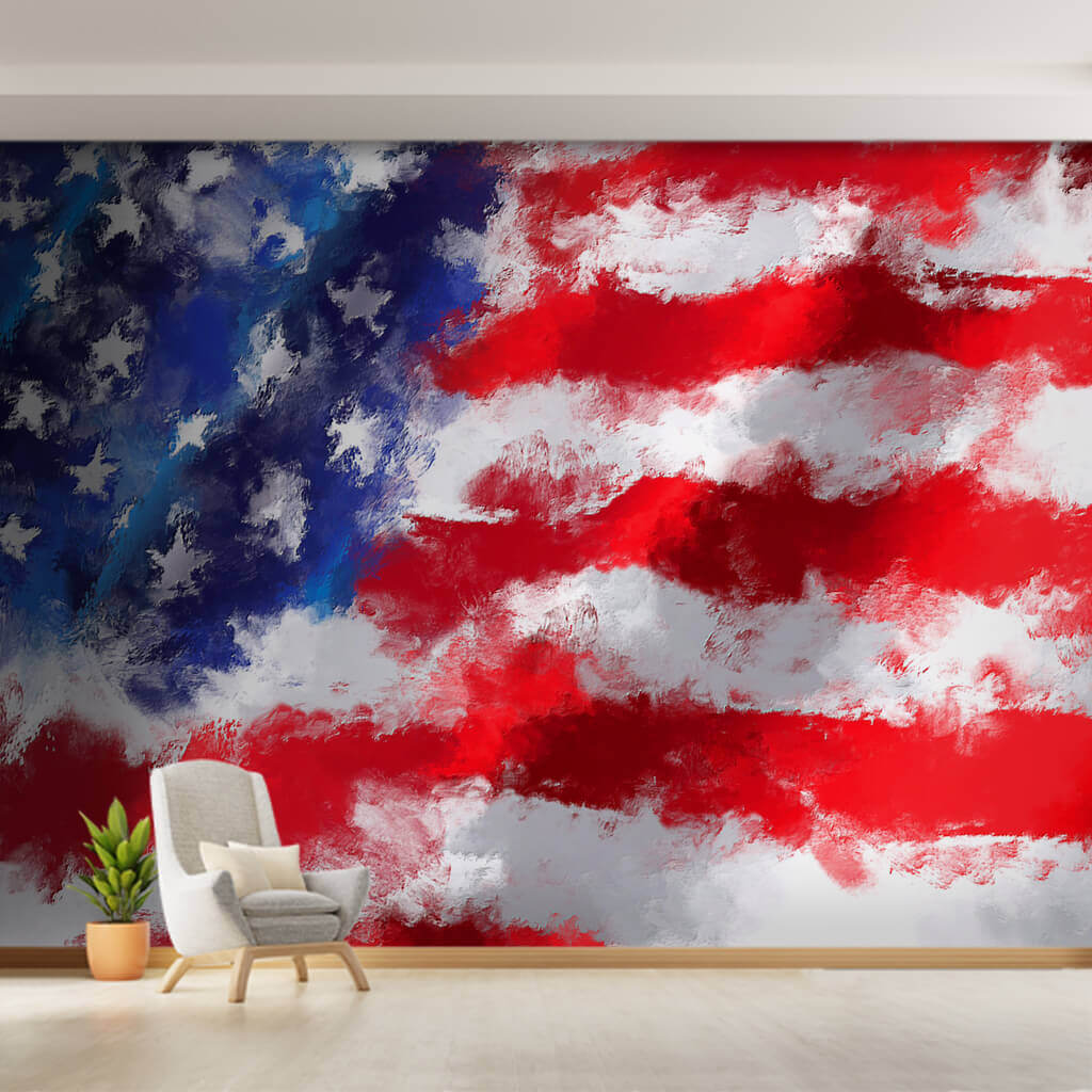 Grunge efektli sulu boya Amerika Ulusal Bayrağı duvar kâğıdı