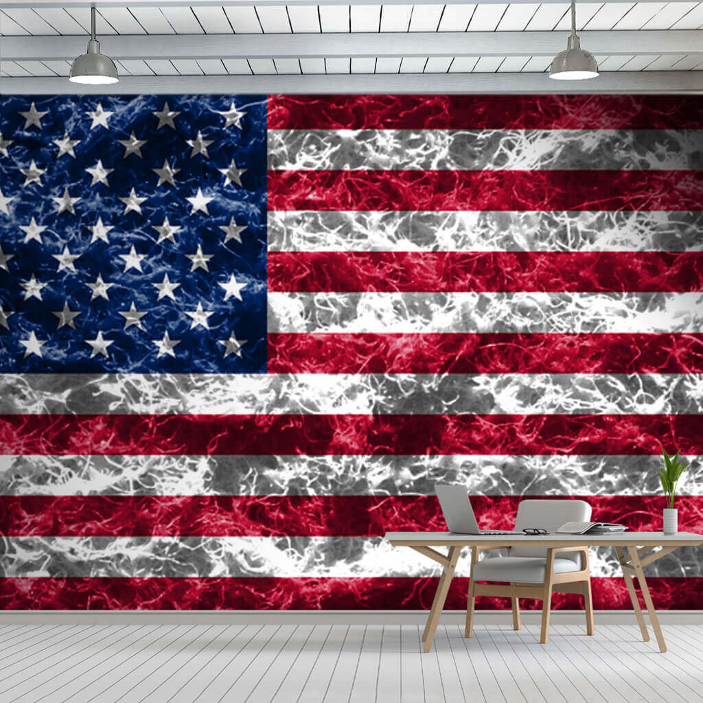 Duman efektli ABD Ulusal Bayrağı duvar kâğıdı.