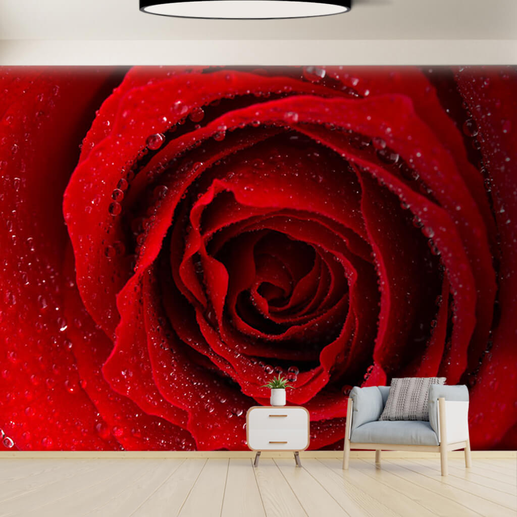 Rosebud section flower detail custom scalable wall mural