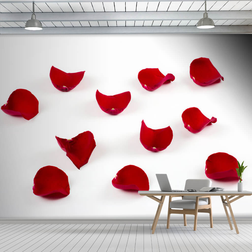 Red rose petals Valentine's day themed custom wallpaper