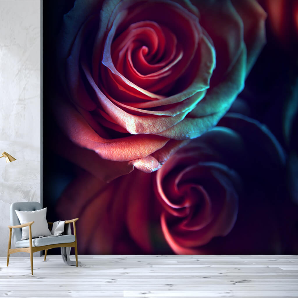 Red black roses love with passion themed scalable wall mural