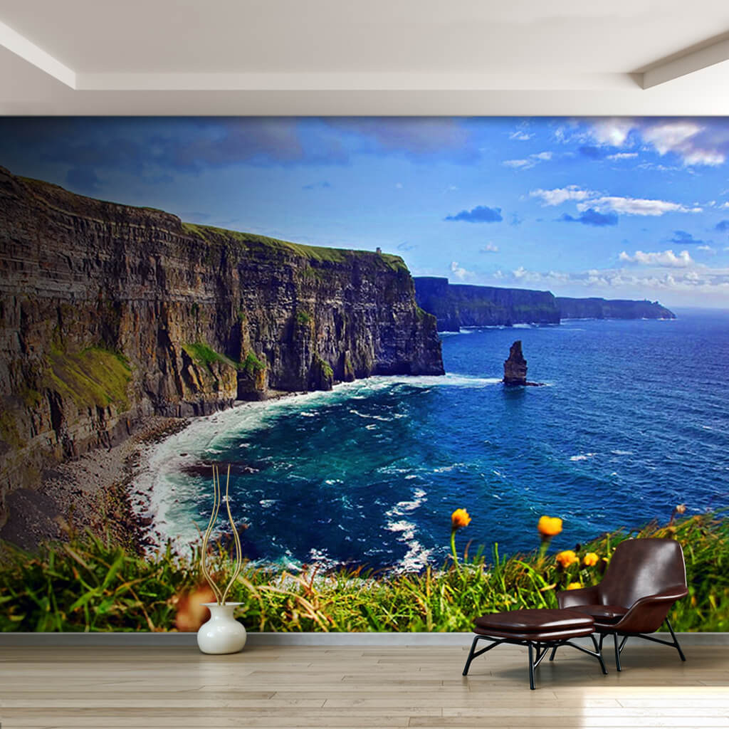 Moher Cliffs and the sea Ireland landscape custom wall mural