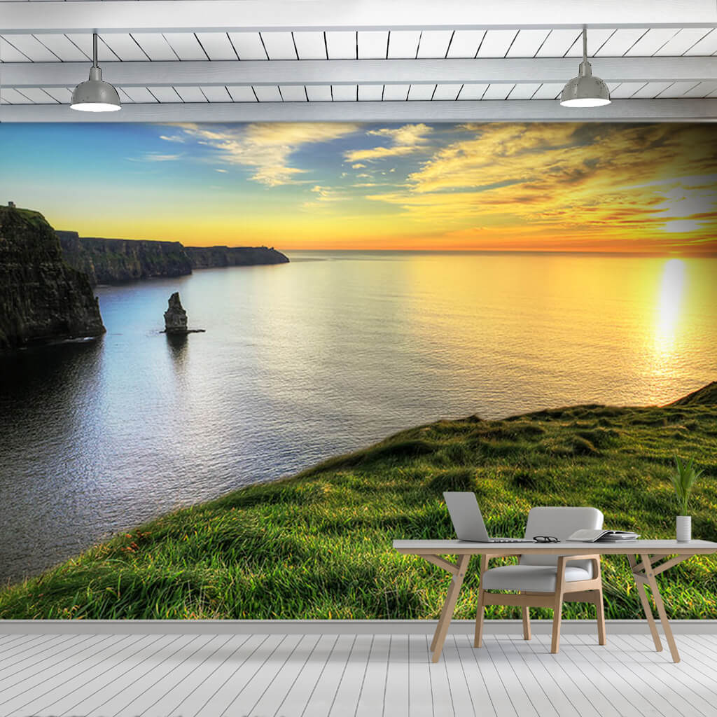 Moher Cliff and Sea in Ireland scalable custom wall mural
