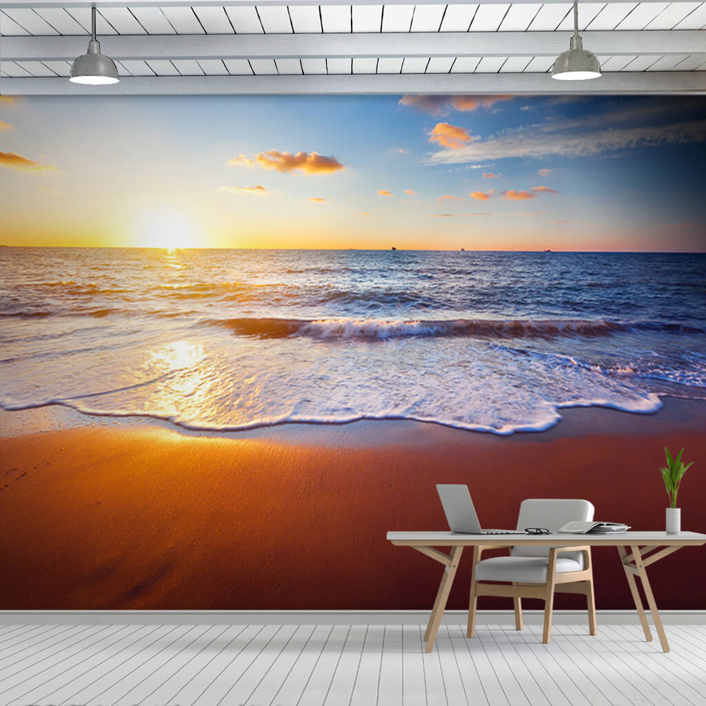 Sunset on the horizon sea ocean beach custom wall mural