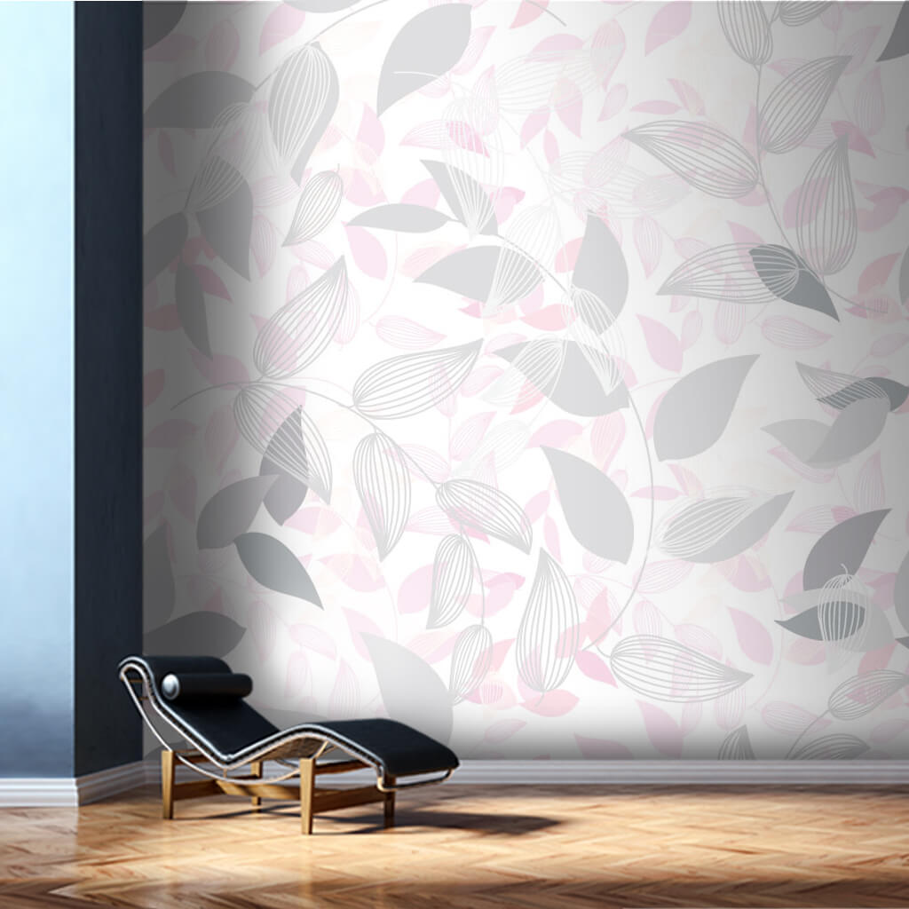 Leaf patterns with soft colors vector graphic wall mural