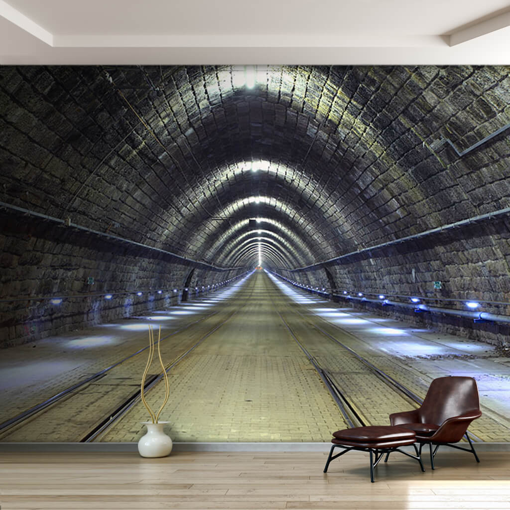 Metropol raylı sistem tünel 3 boyutlu duvar kağıdı