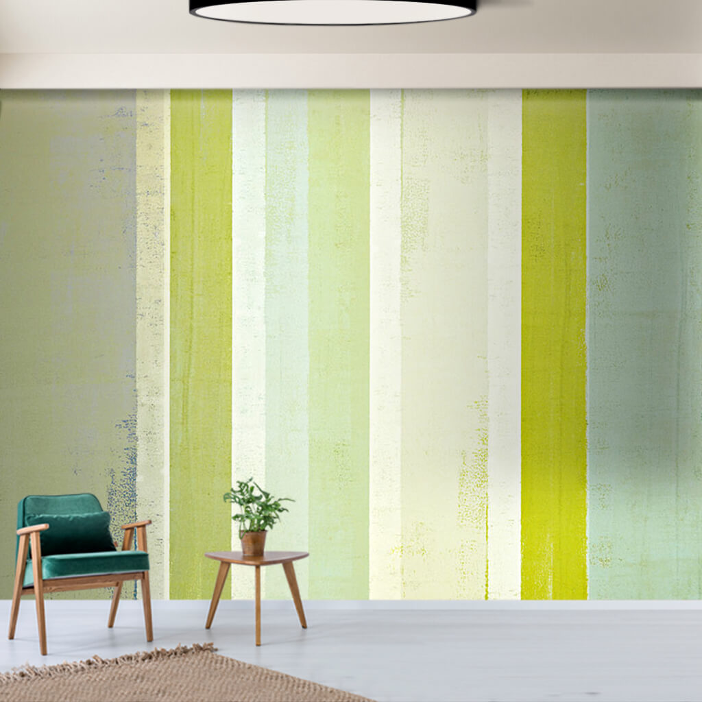Pastel green paint color trials on palette custom wall mural