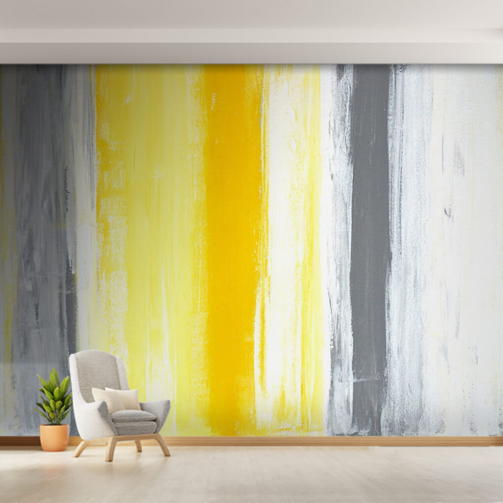White gray and yellow pastel color canvas modern wall mural