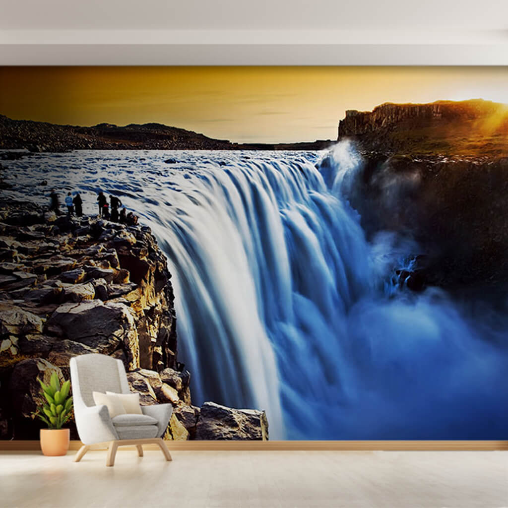 Trip to Dettifoss waterfall long exposure Iceland wall mural