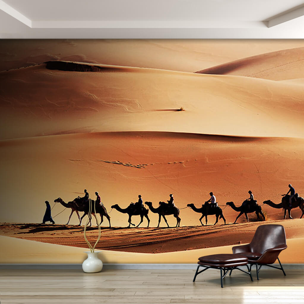 Camel caravan desert landscape bedouins nature wall mural