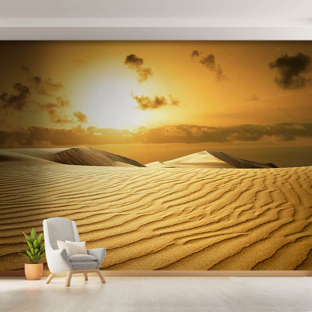 Desert sea waves and sand dunes Africa landscape wall mural