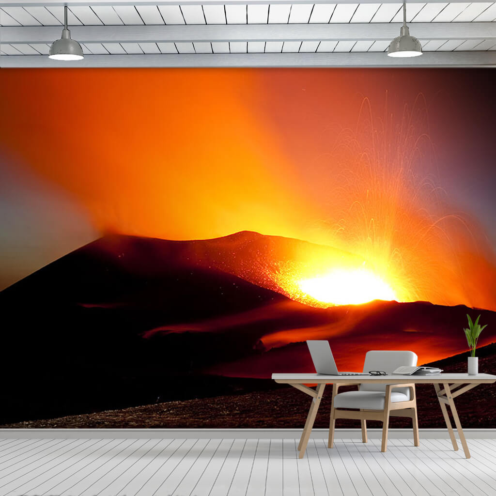 Volcano eruption magma lava Hawaii custom wall mural