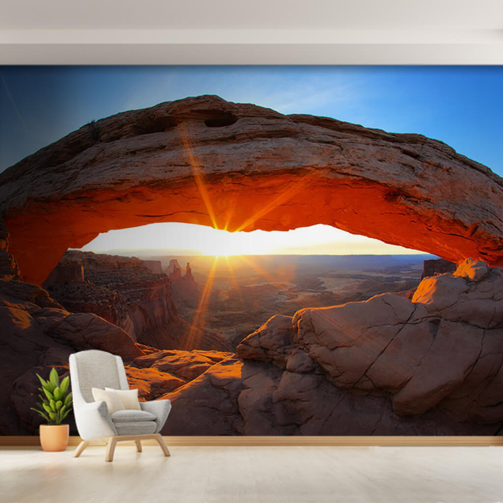 Sunset in the Grand Canyon from the Mesa Arch wall mural