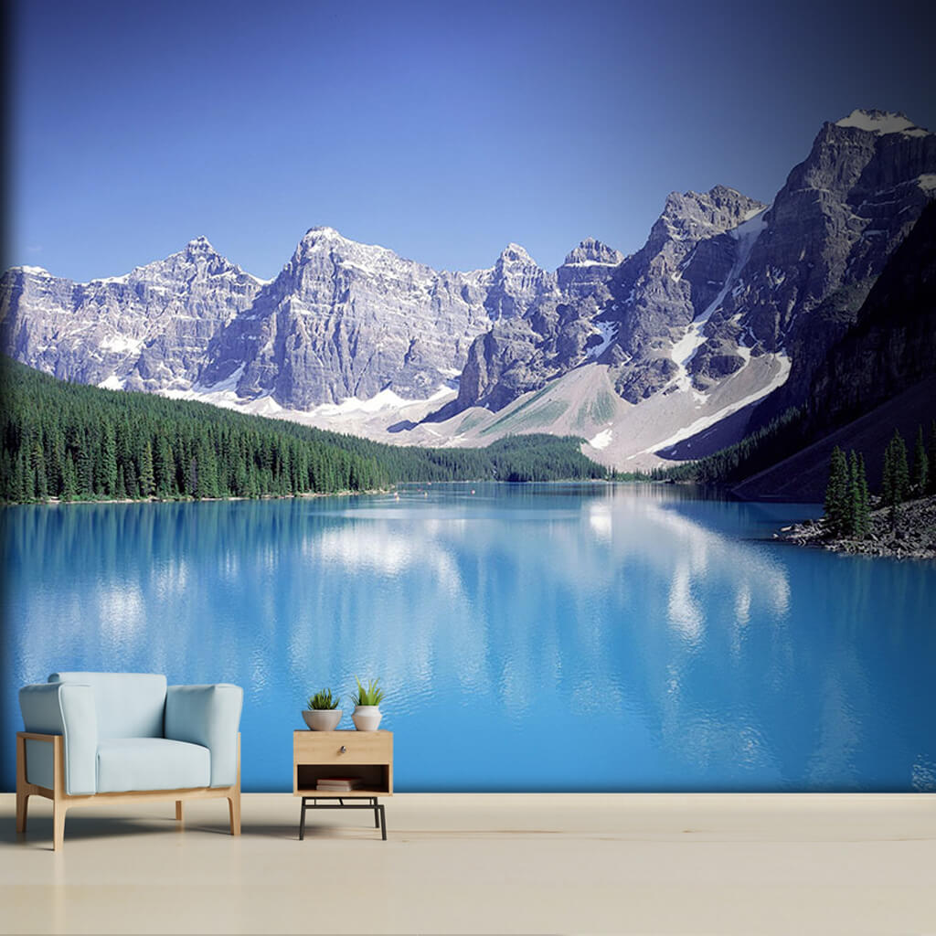 Mountain reflections on Moraine Lake Canada wall mural
