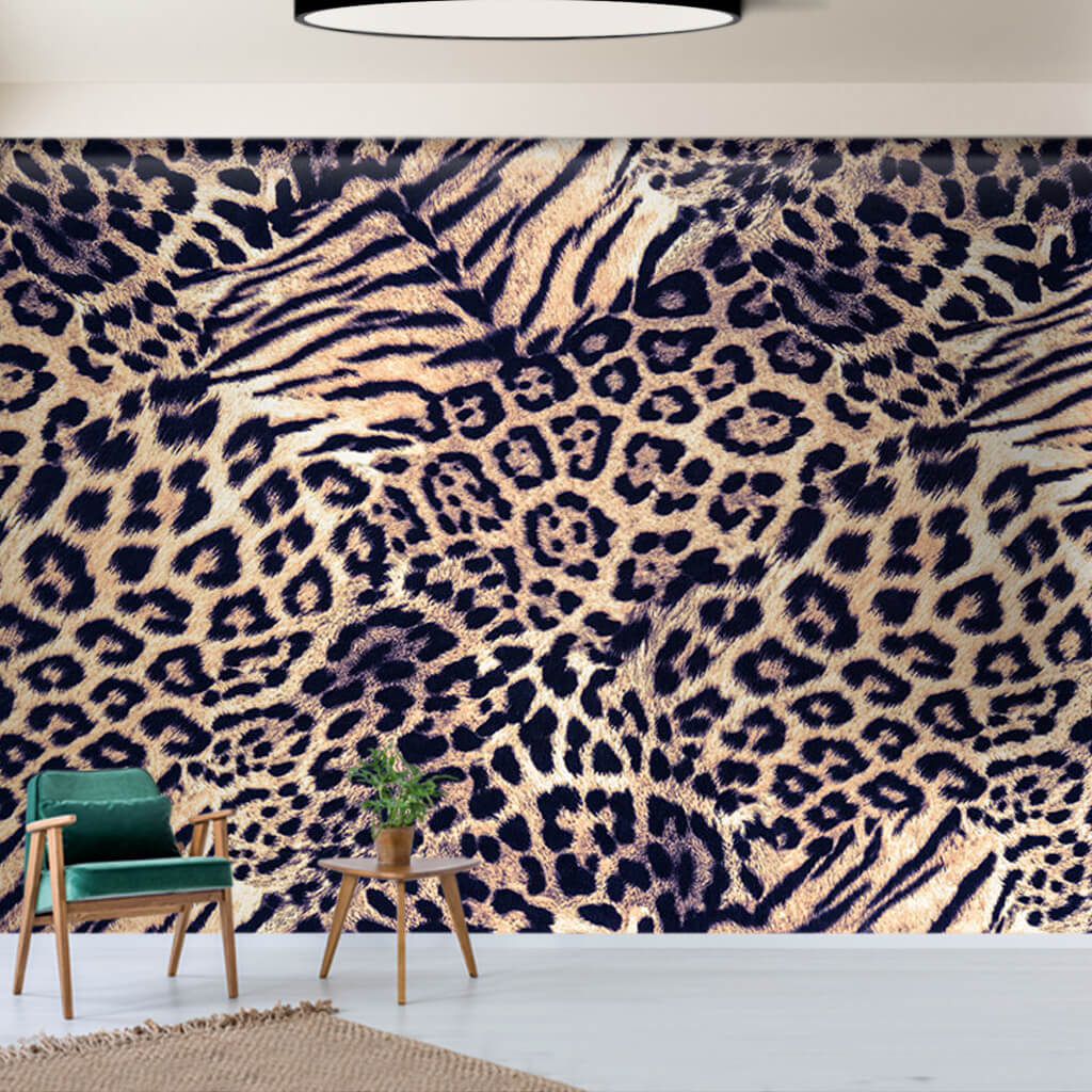Jaguar leopard skin patterned scalable custom wall mural