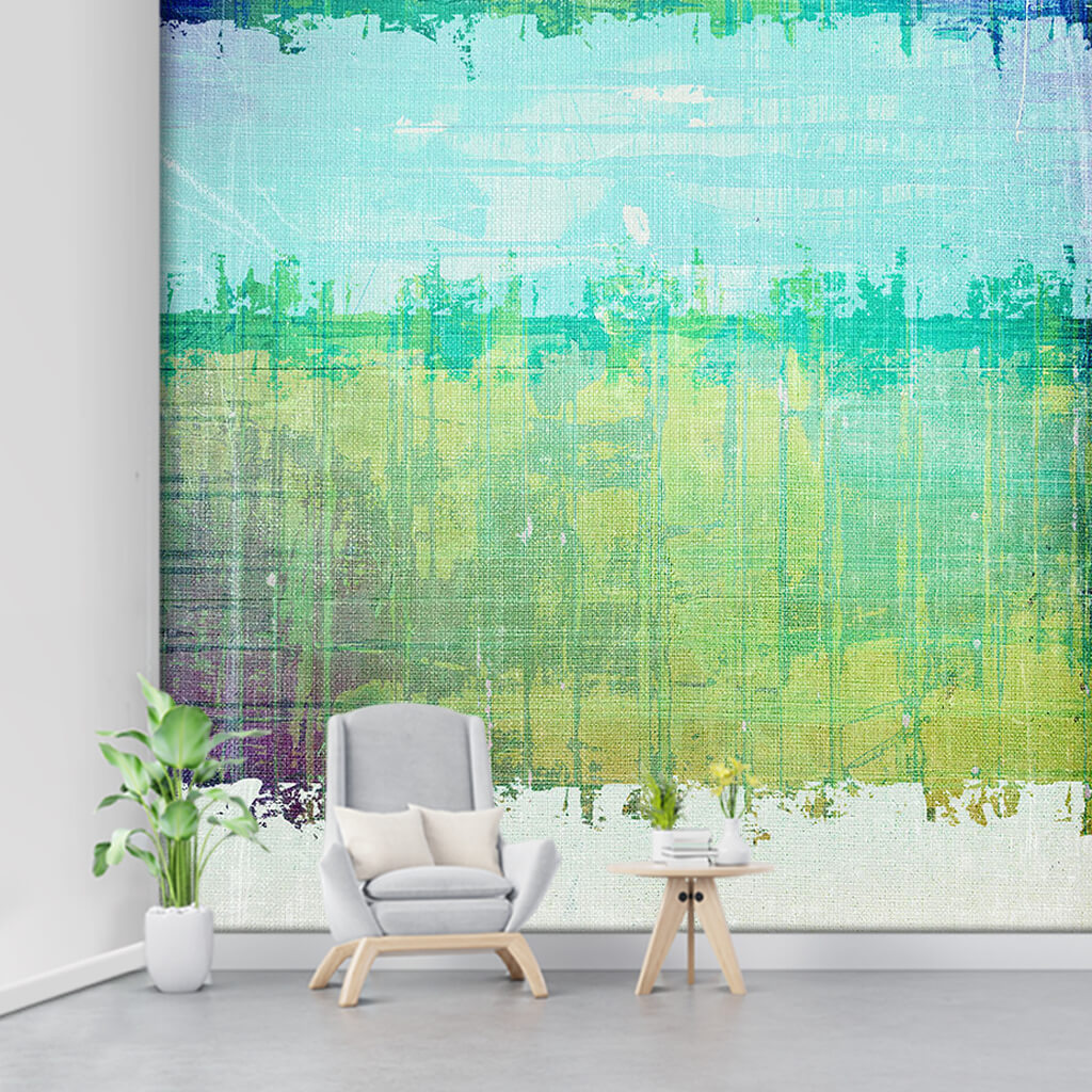 Tinted abstract texture with green colors custom  wall mural