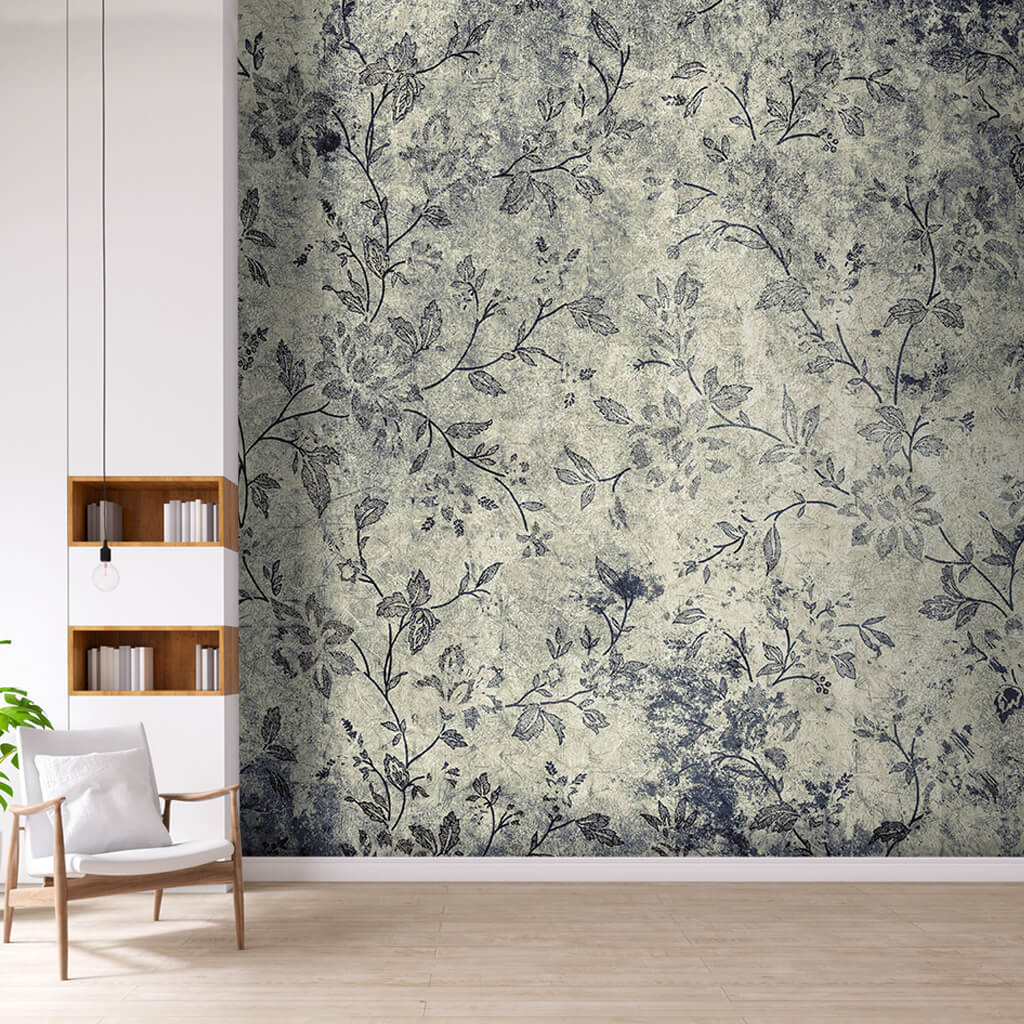 Tumbled ivy flower motif custom scalable wall mural