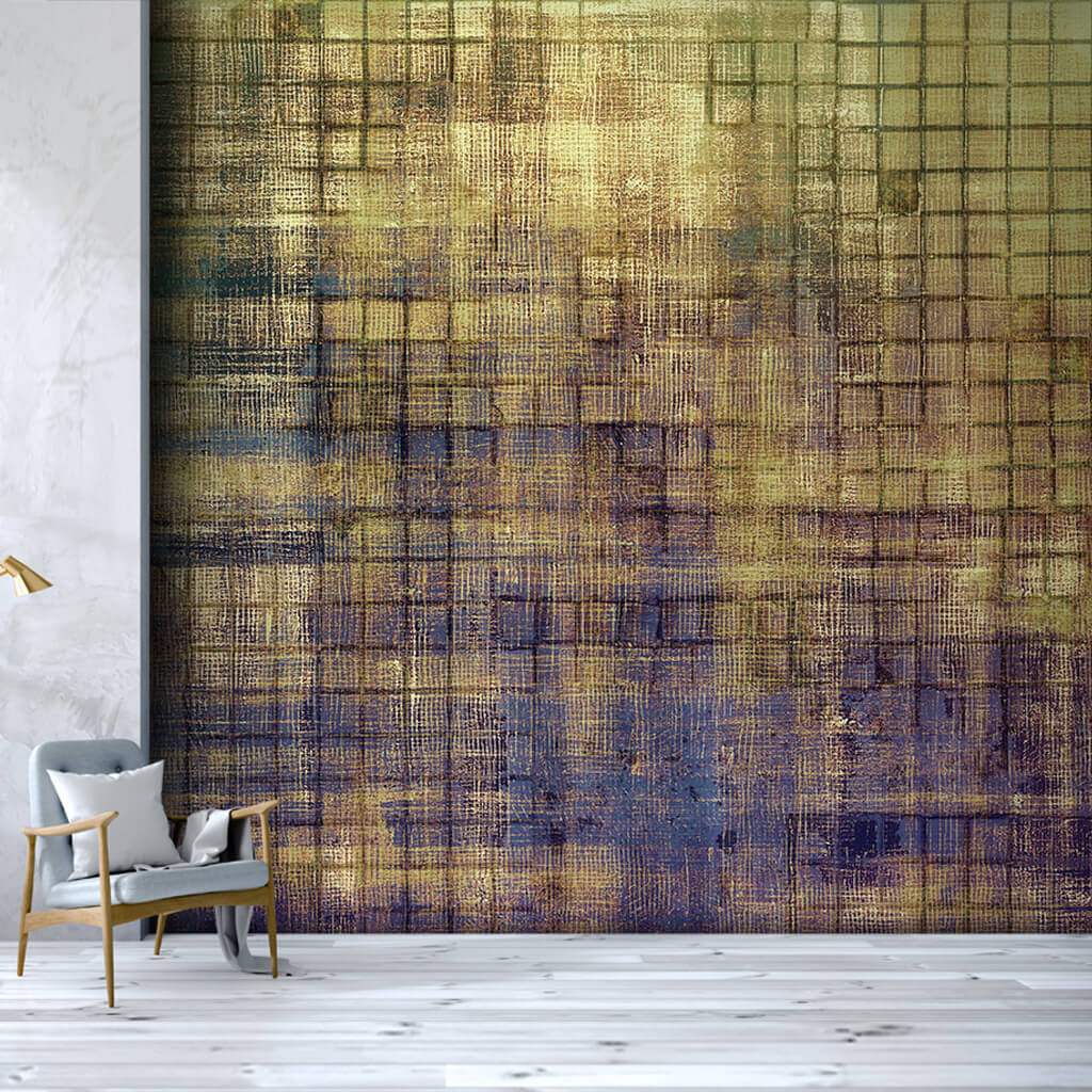 Tiles effect squares with dirty tinted colors wall mural