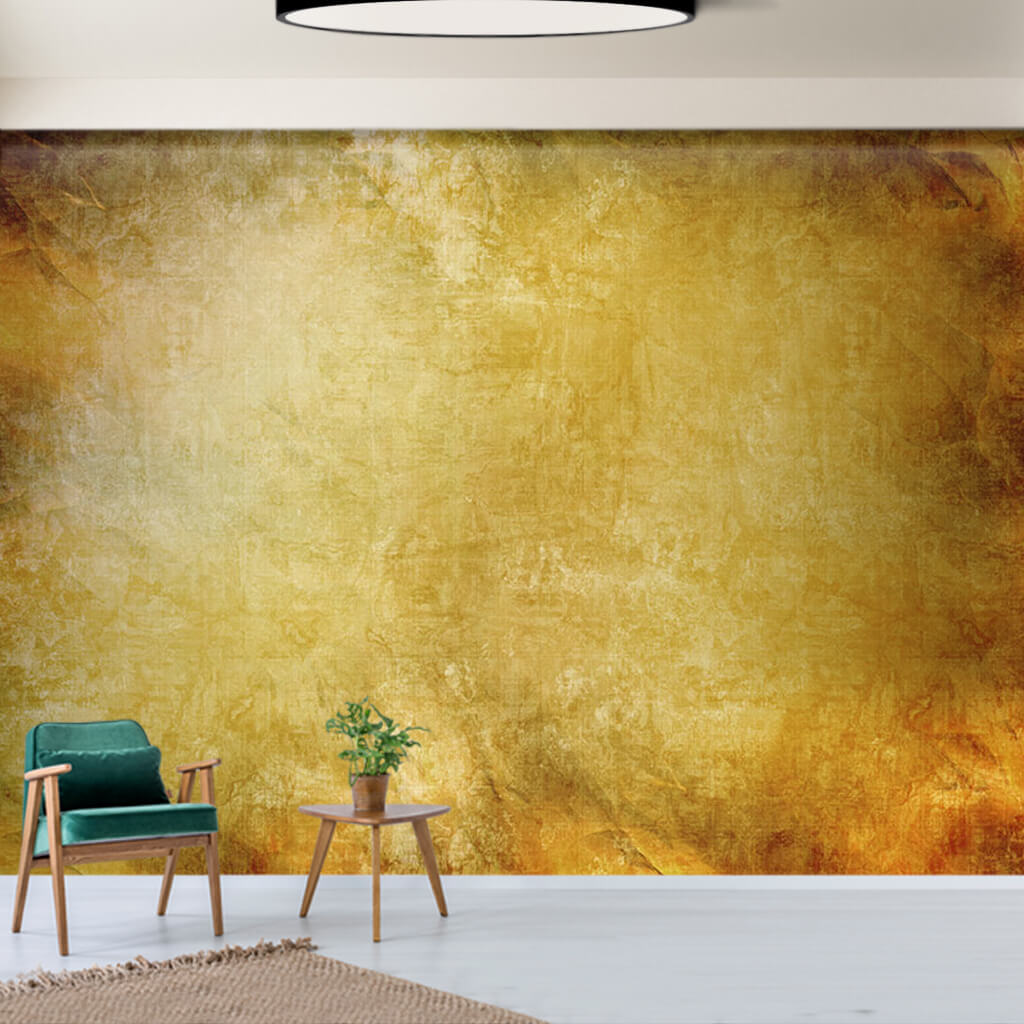 Vintage custom wall mural with tumbled golden yellow colors